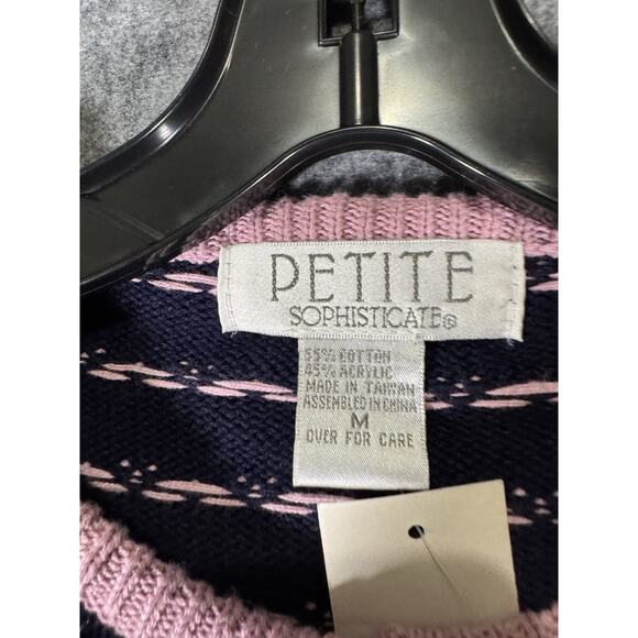 Petite Sophisticate Sweater Women M Pink Cardigan Knitted Feminine Grandmacore - Picture 2 of 6